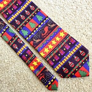 Tie 100% Polyester Necktie Christmas Holiday Office Western Present